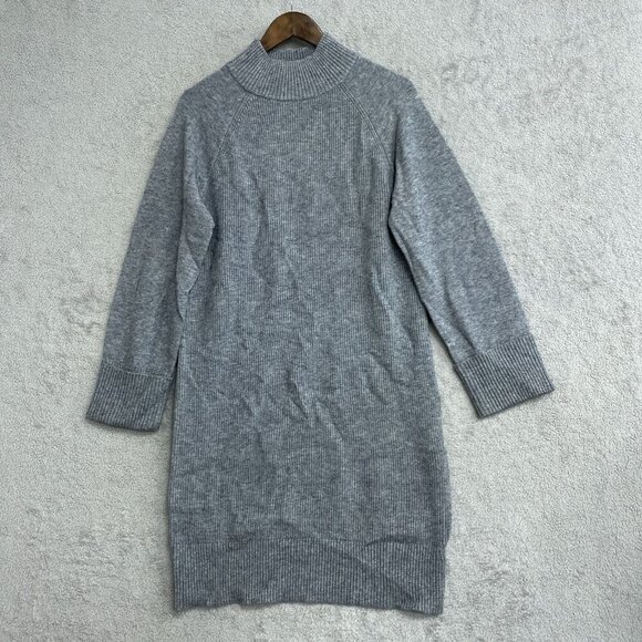 NEW Hilary Radley Womens Size M Grey Ribbed Knit Mini Sweater Dress Gray - Picture 3 of 12